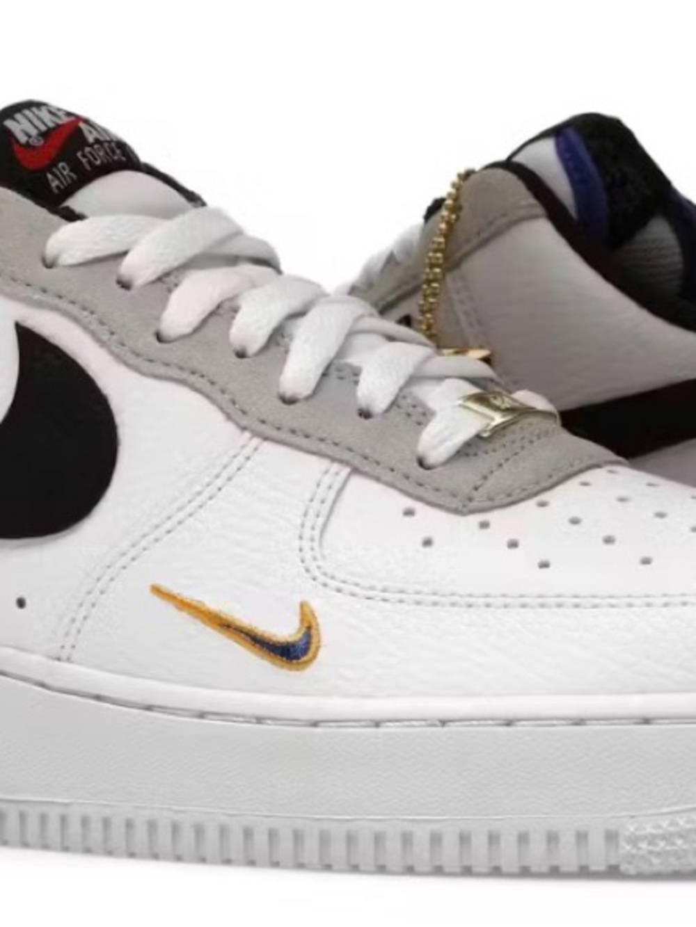 Nike Men's White, Black, Gray and Gold Air Force 1 Low